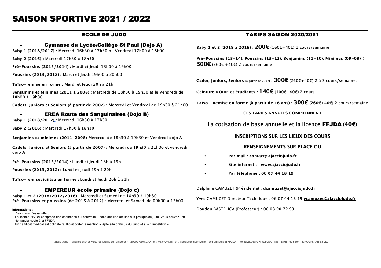 Saison sportive 2021 2022